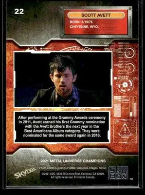 2021 Skybox Metal Universe Champions Scott Avett #22 - Other