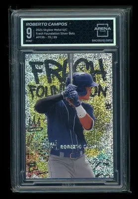 2021 Skybox Metal Universe Fresh Silver Dots Roberto Campos #FF39 79/99 AC 9 - Baseball Card Single