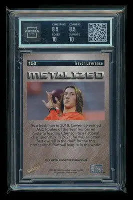 2021 Skybox Metal Universe Metalized Rookies Trevor Lawrence #150 Arena Club 9 - Football Card Single
