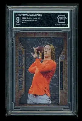 2021 Skybox Metal Universe Metalized Rookies Trevor Lawrence #150 Arena Club 9 - Football Card Single