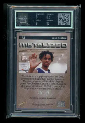 2021 Skybox Metal Universe Metalized Silver Dots Jean Montero #142 165/193 AC 9 - Basketball Card Single