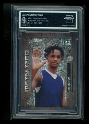 2021 Skybox Metal Universe Metalized Silver Dots Jean Montero #142 165/193 AC 9 - Basketball Card Single