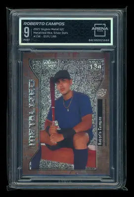 2021 Skybox Metal Universe Rice Silver Dots Roberto Campos #134 019/199 AC 9 - Baseball Card Single