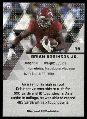 2021 Super Glow 1st Ever Brian Robinson Jr. #27 Football - Football Card Single