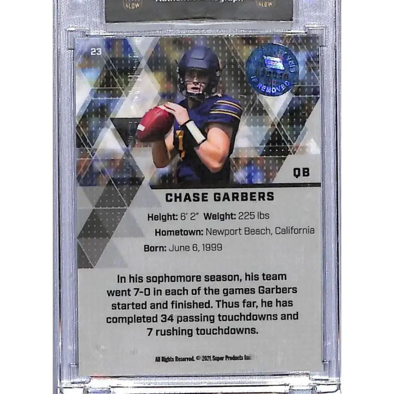 2021 Super Glow #23 Chase Garbers NM-MT Auto California Golden Bears - Football Card Single