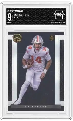 2021 Super Glow CJ Stroud #16 1st Ever Football AC 9 - Football Card Single