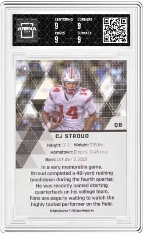 2021 Super Glow CJ Stroud #16 1st Ever Football AC 9 - Football Card Single