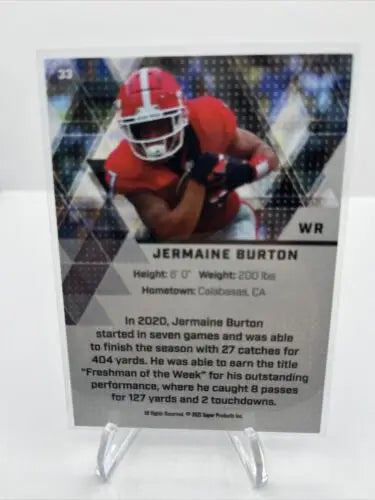 2021 Super Glow Inaugural Blue Foil Jermaine Burton #33 Football Card display image