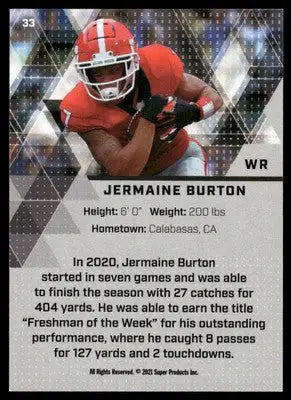 2021 Super Glow Jermaine Burton #33 Football