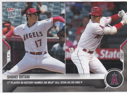 2021 Topps Now #457 Shohei Ohtani Angels baseball card featuring the star player