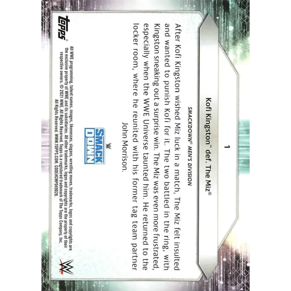 2021 Topps #1 Kofi Kingston NM-MT Wrestling Card - Other