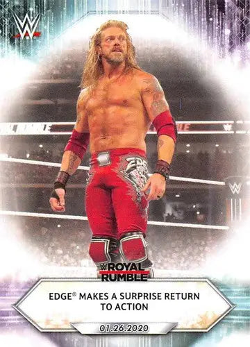 WWE trading card featuring Edge in red and black attire from 2021 Topps #10 NM-MT