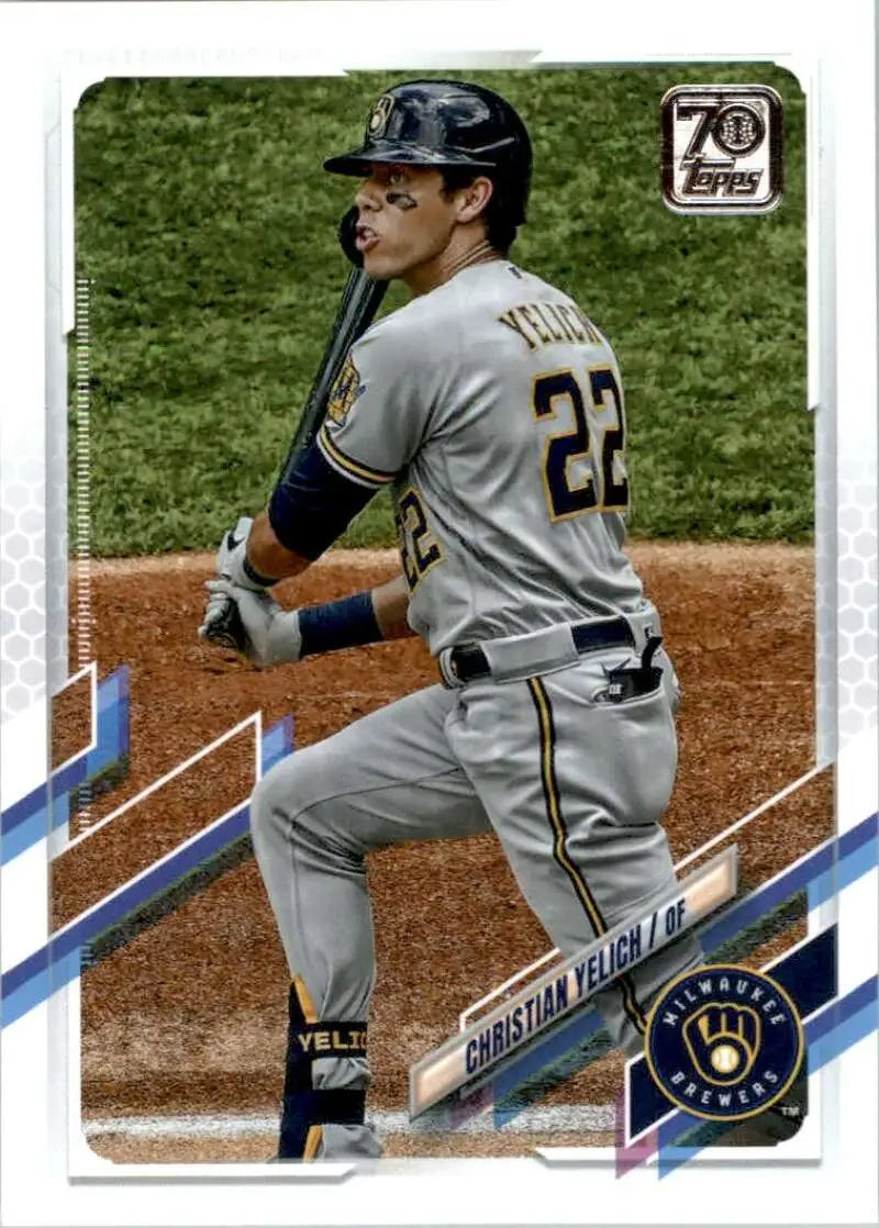 2021 Topps #100 Christian Yelich NM-MT Milwaukee Brewers Baseball Card - Baseball Card Single