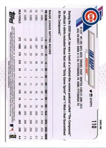 2021 Topps #110 Ian Happ NM-MT Cubs - Baseball Card Single