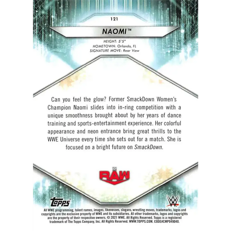2021 Topps #121 Naomi NM-MT Wrestling Card - Other