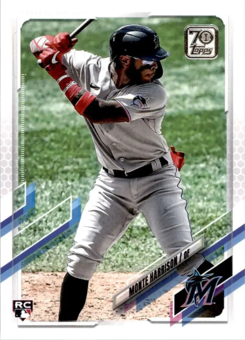 2021 Topps #126 Monte Harrison NM-MT RC Rookie Miami Marlins Baseball Card - Baseball Card Single