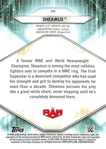 2021 Topps #131 Sheamus NM-MT - Other