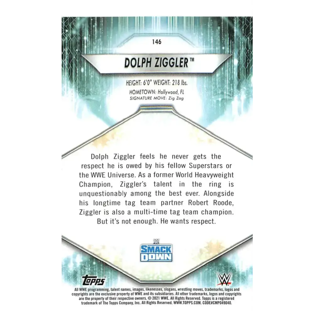 2021 Topps #146 Dolph Ziggler NM-MT Wrestling Card - Wrestling Card Single