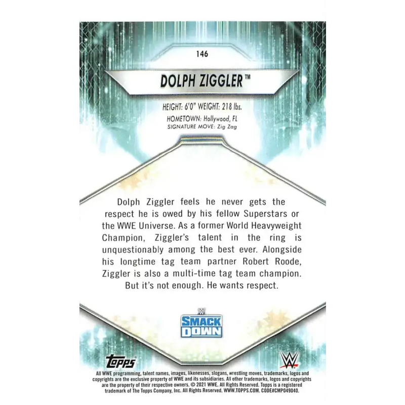 2021 Topps #146 Dolph Ziggler NM-MT Wrestling Card - Wrestling Card Single