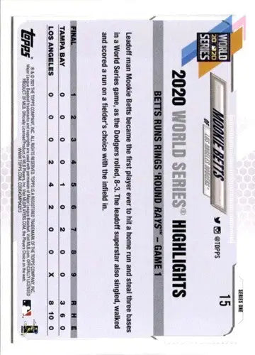 2021 Topps #15 Mookie Betts NM-MT Dodgers ID:74837 - Baseball Card Single