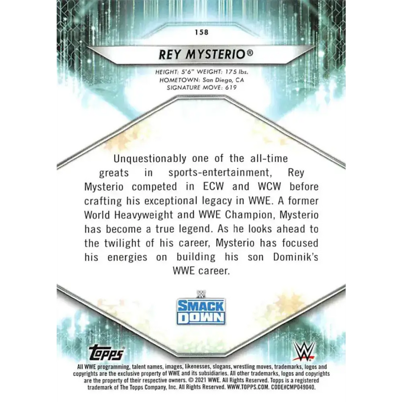 2021 Topps #158 Rey Mysterio NM-MT Wrestling Card - Non-Sports Card Single