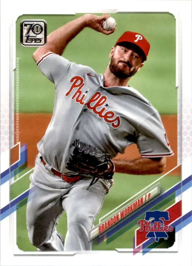 2021 Topps #160 Brandon Workman NM-MT Philadelphia Phillies Baseball Card - Baseball Card Single