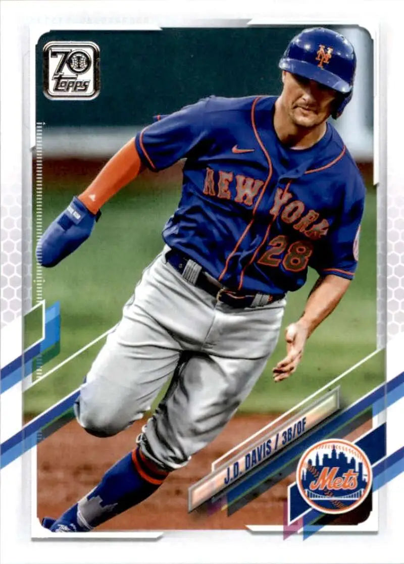 2021 Topps #163 J.D. Davis NM-MT New York Mets Baseball Card - Baseball Card Single