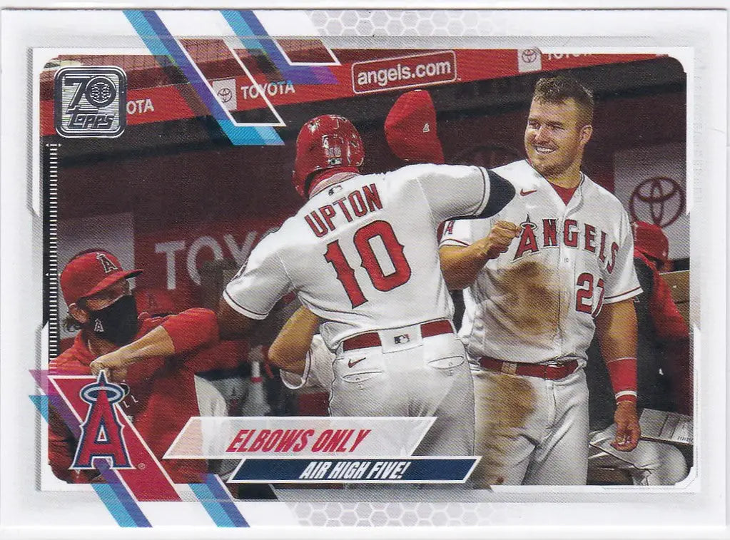2021 Topps #166 Elbows Only Upton And Trout Los Angeles Angels