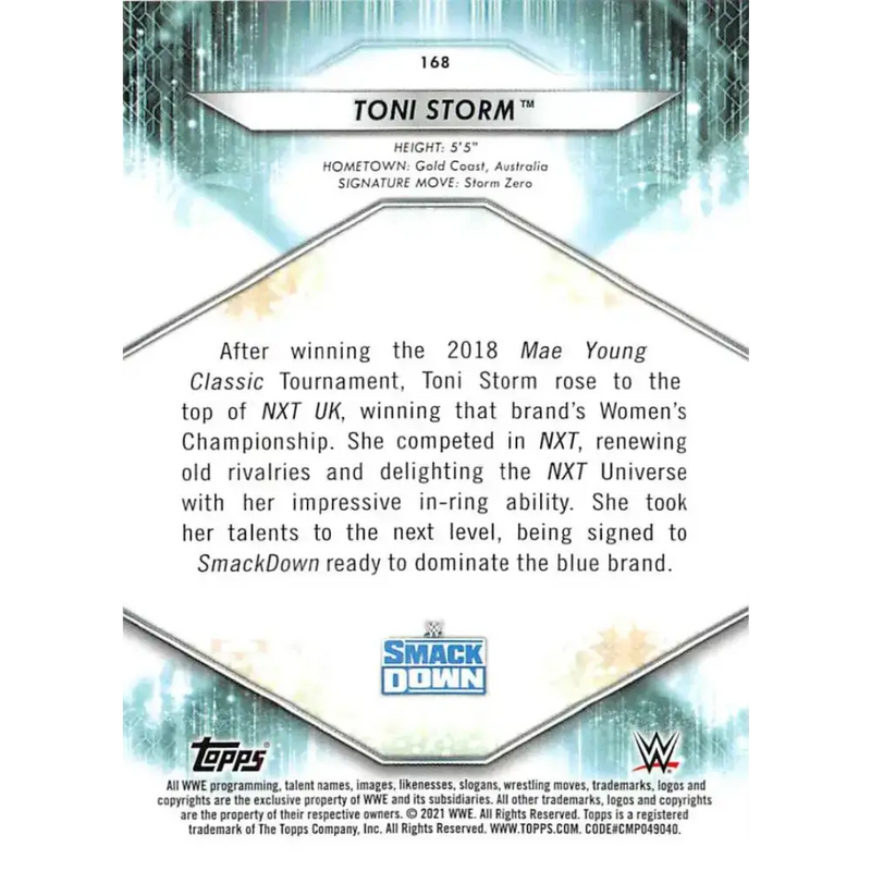 2021 Topps #168 Toni Storm NM-MT Wrestling Card - Wrestling Card Single