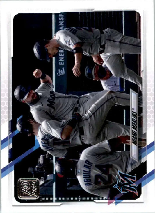 2021 Topps #172 Miami Marlins NM-MT Baseball Card - Baseball Card Single