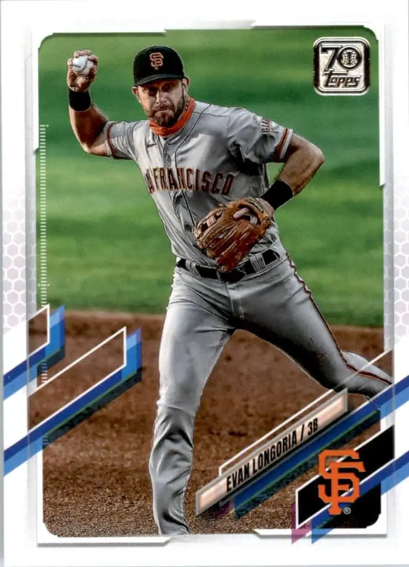 2021 Topps #173 Evan Longoria NM-MT San Francisco Giants Baseball Card - Baseball Card Single