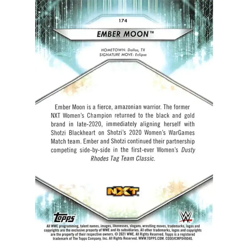 2021 Topps #174 Ember Moon NM-MT Wrestling Card - Non-Sports Card Single