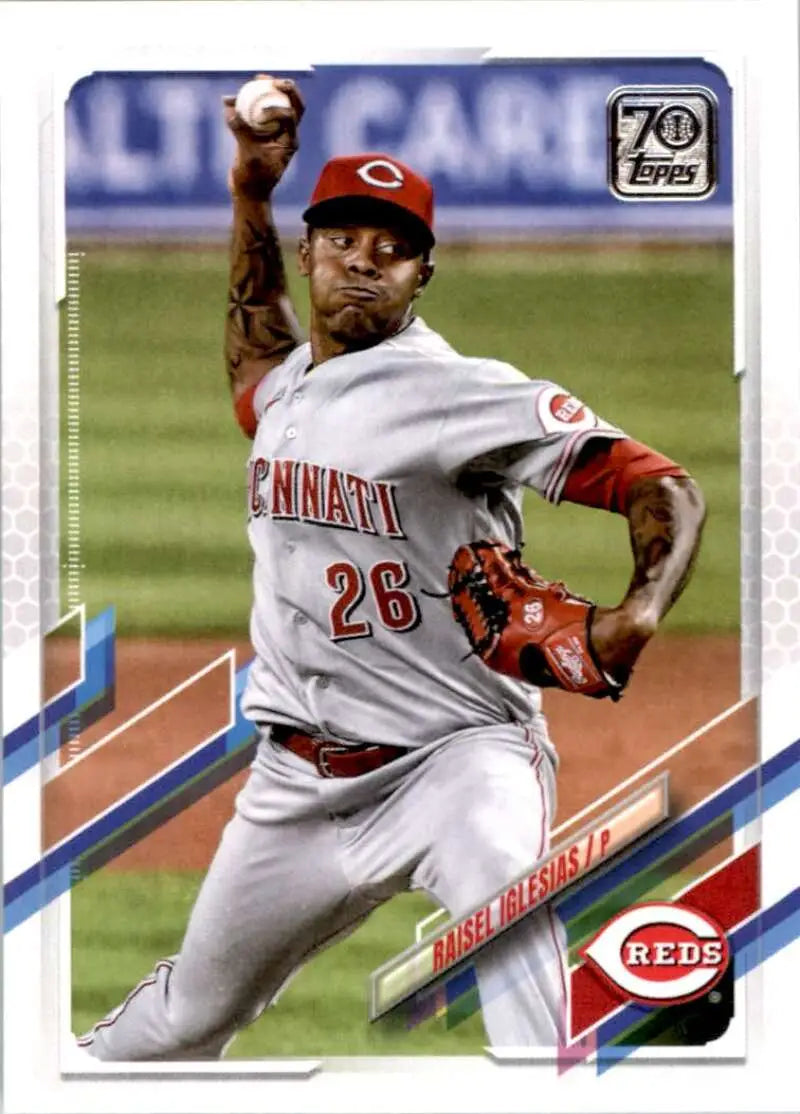 2021 Topps #174 Raisel Iglesias NM-MT Cincinnati Reds Baseball Card - Baseball Card Single