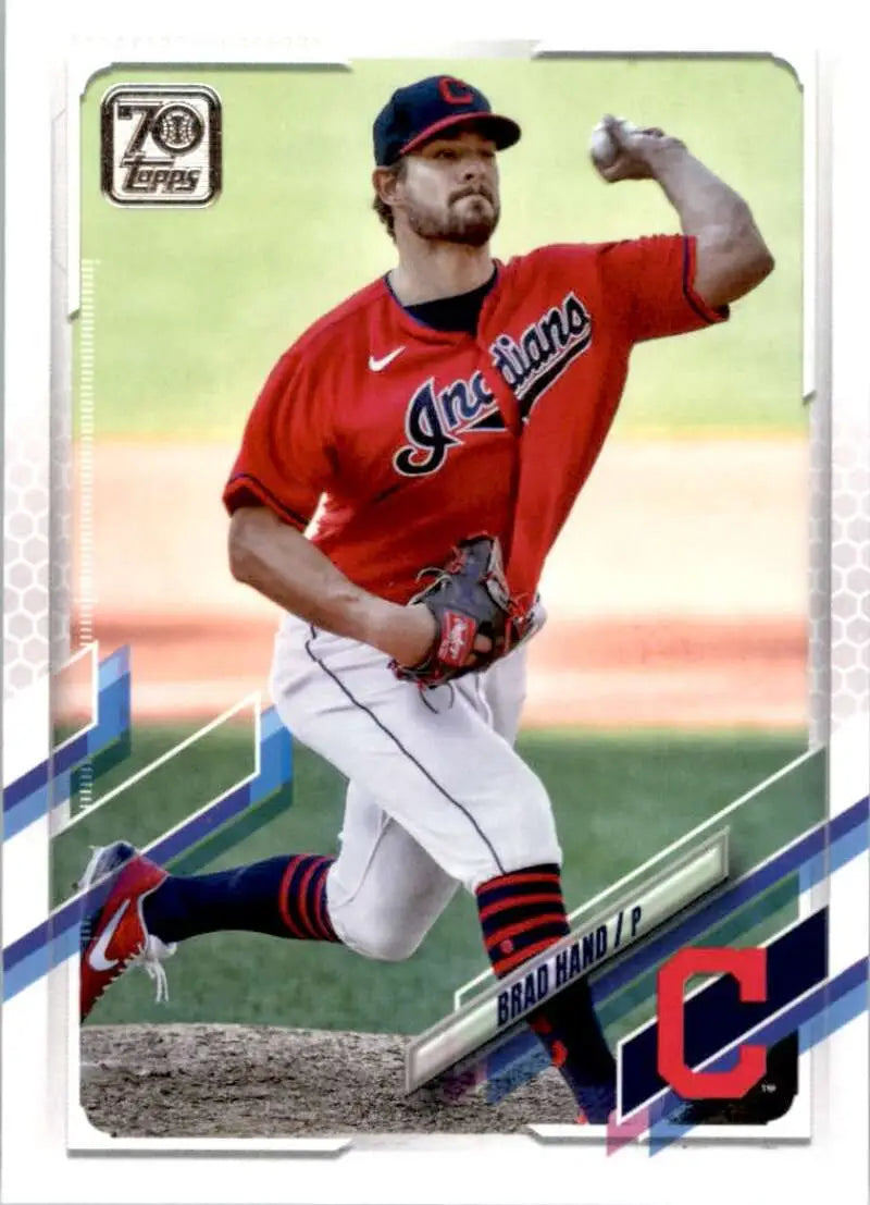 2021 Topps #175 Brad Hand NM-MT Cleveland Indians Baseball Card - Baseball Card Single
