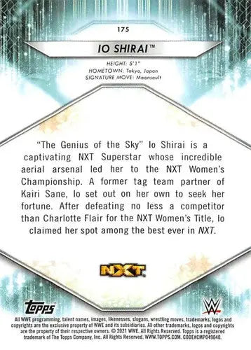 2021 Topps #175 Io Shirai NM-MT - Other