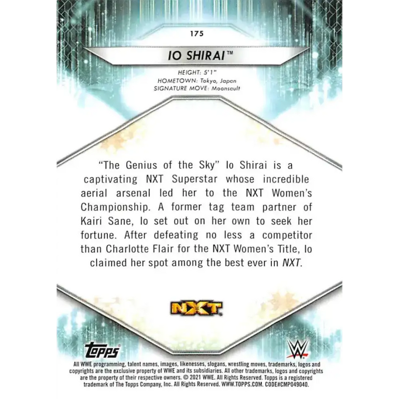 2021 Topps #175 Io Shirai NM-MT Wrestling Card - Other