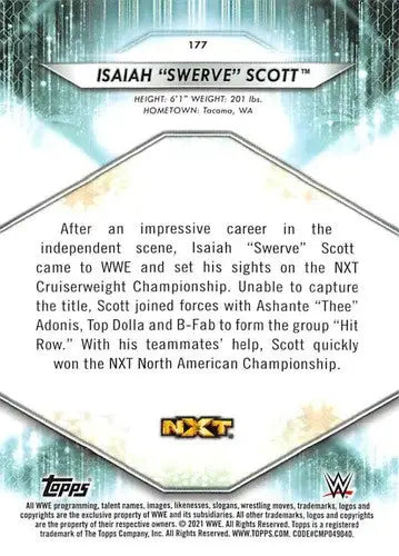 2021 Topps #177 Isaiah Swerve Scott NM-MT - Wrestling Card Single