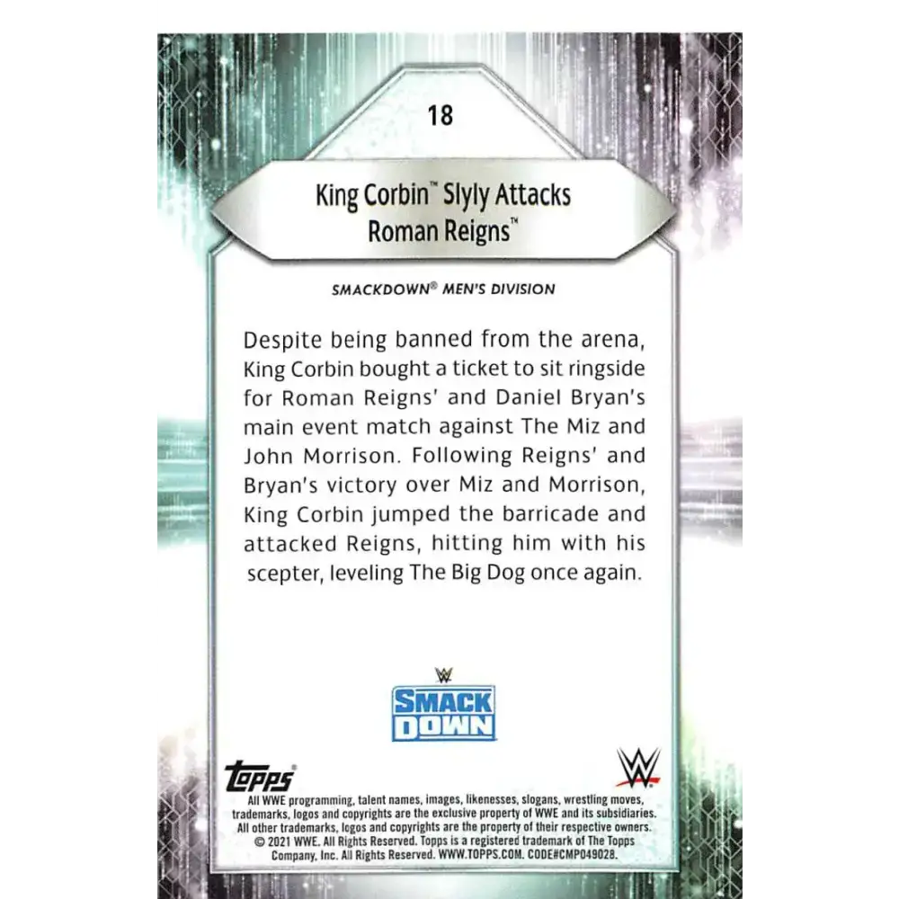 2021 Topps #18 King Corbin NM-MT Wrestling Card - Other