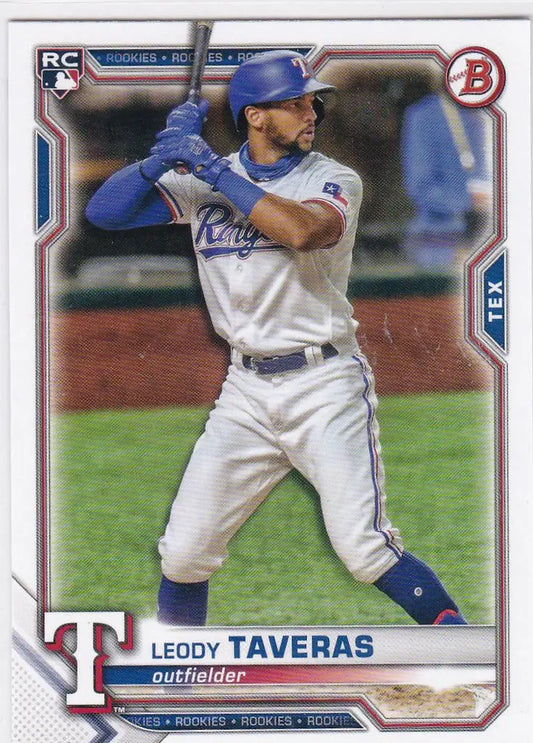 2021 Topps #18 Leody Taveras RC Texas Rangers - Baseball Card Single