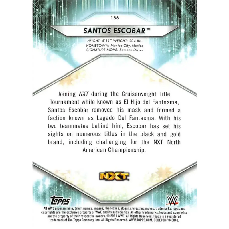 2021 Topps #186 Santos Escobar NM-MT Wrestling Card - Other