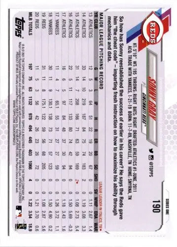 2021 Topps #190 Sonny Gray NM-MT Reds ID:34327 - Baseball Card Single