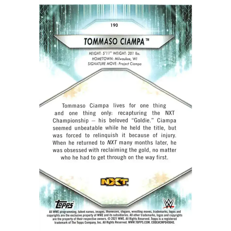 2021 Topps #190 Tommaso Ciampa NM-MT Wrestling Card - Wrestling Card Single