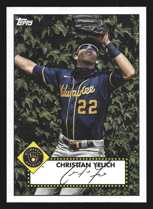 2021 Topps 1952 Redux #T52-50 Christian Yelich Milwaukee Brewers - Baseball Card Single