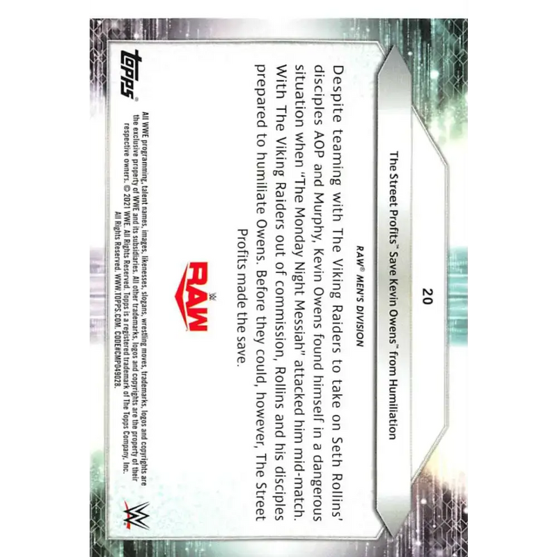 2021 Topps #20 The Street Profits NM-MT Wrestling Card - Wrestling Card Single