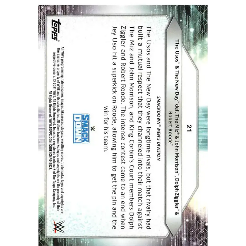 2021 Topps #21 The Usos/The New Day NM-MT Wrestling Card - Wrestling Card Single