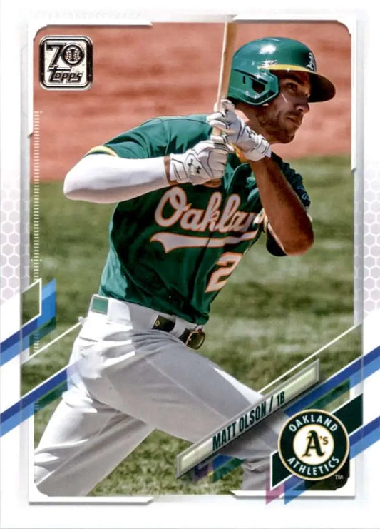 2021 Topps #218 Matt Olson NM-MT Oakland Athletics Baseball Card - Baseball Card Single