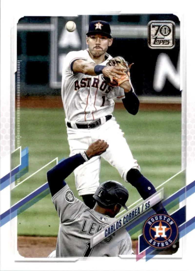 2021 Topps #253 Carlos Correa NM-MT Houston Astros Baseball Card - Baseball Card Single