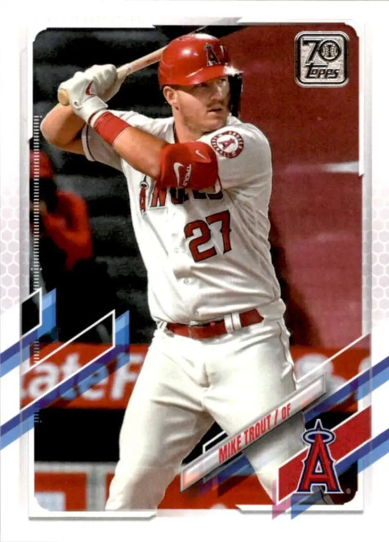 2021 Topps #27 Mike Trout NM-MT Los Angeles Angels Baseball Card - Baseball Card Single