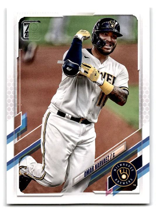 2021 Topps - #282 Omar Narvaez Brewers - Baseball Card Single