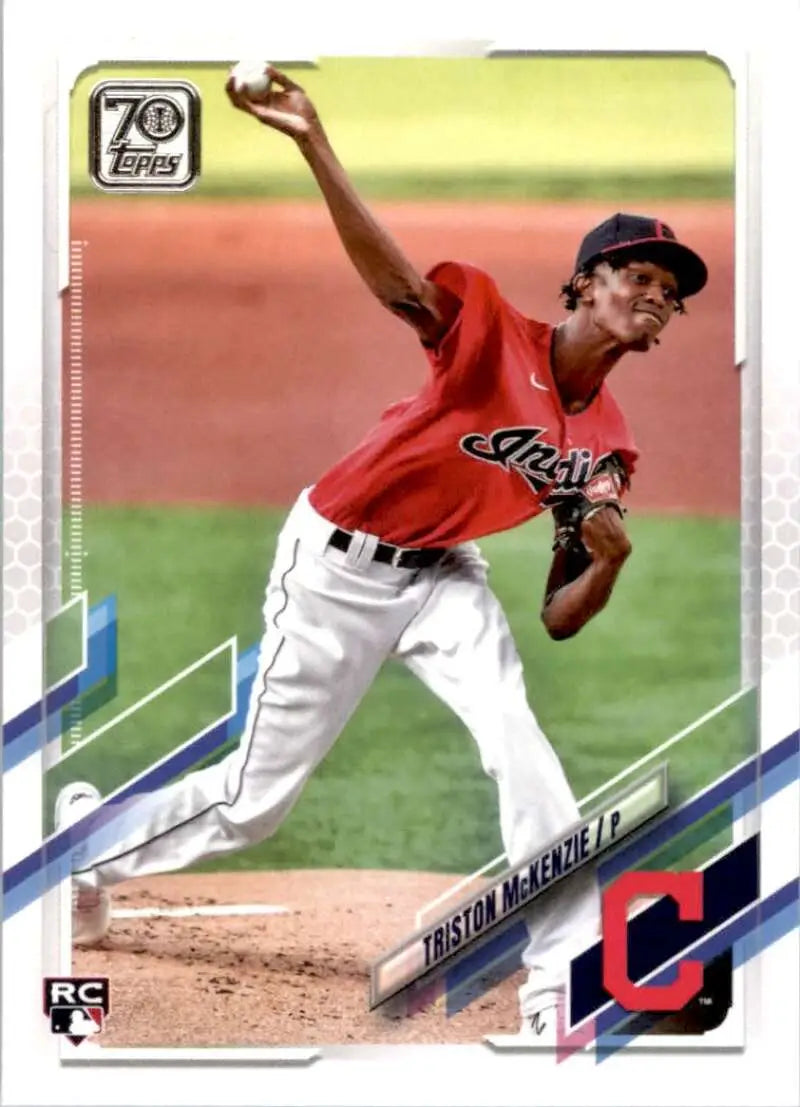 2021 Topps #319 Triston McKenzie NM-MT RC Rookie Cleveland Indians Baseball Card - Baseball Card Single